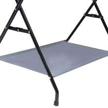 Foldable Baby Changing Table With Storage Compartments & Drying Rack Cartoon Print Oxford Fabric - Dark Grey - View 7