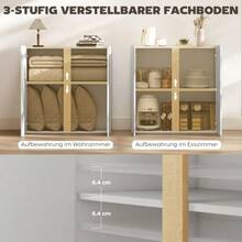 Chest Of Drawers, Sideboard With Soft-Close Doors, Adjustable Shelf, For Living Room, Kitchen, Dining Room, White - 白色 - 查看 5