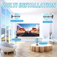TV Antenna For Smart TV Indoor, 2024 Newest Antenna With Strong Magnetic Base, 360°&Long Range Reception TV Antenna For Local Channels, Easy Setup Antenna For TV Without Cable (Black+Red) - Black+Red - View 4