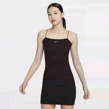 Nike Đầm hai dây ôm sát dành cho nữ, đầm bodycon co giãn dệt kim mùa thu. - màu đen - Xem 9