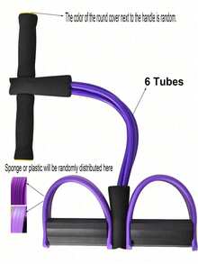 1PC Elastic Yoga Resistance Band - Purple/Pink PVC Material, Suitable For Full Body Workout, Core Muscle Training, Arm And Leg Exercises, Rowing Exercises And Use With Fitness Equipment, Perfect For Sports, Gym And Home Workout. Product Category: Fitness Accessories, Elastic Fitness Band, Weight Loss Aid, Pilates Equipment And Resistance Band Products. - Multicolor - View 11