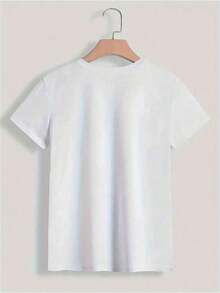 100% Cotton, Casual T-Shirt With Round Neck And 'Look At Me, I'm Getting Married' Print, For Bride-To-Be, Women's Clothing, Summer Clothes - 白色 - 查看 8