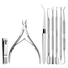 8Pcs Nail Cuticle Clippers Set Stainless Steel Nail Pusher Dead Skin Scissors To Remove Dead Skin Barbs Manicure Pedicure Tool - Multicolor - View 8