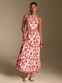 MEXBreezaya Vestido de verano con textura para mujer, de unicolor, con tirantes en la espalda y dobladillo con volantes, perfecto para looks de vacaciones - Vestido largo para vacaciones y playaMEX OAU3 - Multicolor - Ver 3