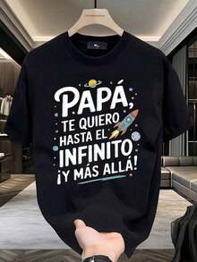 T-shirts de algodón para hombres: camisetas suaves y clásicas para el día a día |     Diseño Papá, te quiero hasta el infinito y más allá |     Ideal para padres amantes del espacio |     180gsm, 100% algodón, camisetas relajantes de alta calidad, respirables, deportivas, regalos ideales. Camisetas para hombres, verano, moda. Vestido de cumpleaños, clásica, fiesta. Camiseta con estampado gráfico. Comodidad, suave. - Multicolor - Ver 10