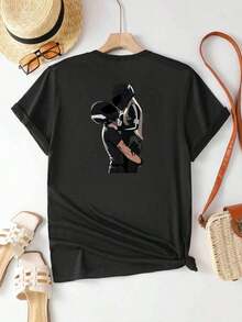 Dam-T-shirts - Svart - Visa 2