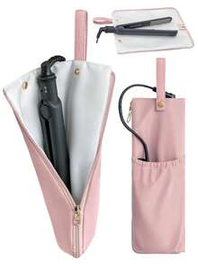 Curling Iron Flat Iron Holder Mat Heat Resistant Hair Iron Hanging Pouch Hot Hair Tool Travel Case - View 2