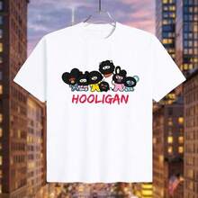 Camiseta Bangtan Arirang Hooligan, Linda Camiseta con Gráficos de Estilo K-pop, Regalo Estético con Personajes de Dibujos Animados para Fans, Camiseta de Manga Corta de Algodón Puro Suave de Primera Calidad, Prenda de Moda Casual de Corte Relajado para Mujeres Jóvenes, Ideal para Moda Urbana, Escuela, Uso Diario, Playa, Viajes, Citas al Aire Libre, Ropa Casual Sencilla. - Blanco - Ver 1