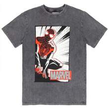 Spider-Man Crouch Charcoal Stone Wash T-Shirt - 灰色 - 查看 1