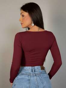 Women Tops - Burgundy - View 3