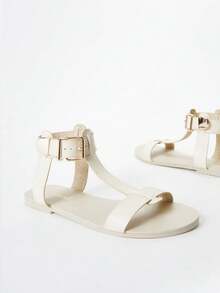 Women's Troian Flat Sandal Vacation Summer Flat Sandals - Màu be - Xem 4