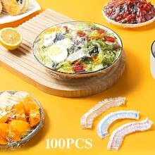 100pcs/200pcs/300pcs  Elastic Food Preservation Wrap Covers, Food PE Film Bags, Disposable Bowl Sealing Covers, Kitchen Food Storage Shelves, Kitchen Supplies, Kitchen Tools, Commercial Heavy-Duty Food Protective Covers. - Color - View 3
