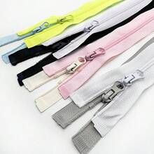 A Set Of 8 High-Quality No. 3 Single-Ended Open-End Nylon Zippers, Suitable For Sportswear And Sun-Protective Clothing - Multi-Color Combination Pack Including White, Black, Gray, Etc. - Durable Zippers In Multiple Sizes, Suitable For Sewing - 0044 8pcs Mixed Color - View 7