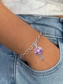 1 chiếc vòng tay DIY hạt bạc Sterling 925 hình trái tim, quà tặng tinh tế, thiết yếu cho học sinh quay lại trường, trang sức học sinh giá rẻ - Kiểu 6 - Xem 6
