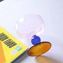 时尚创意多色玻璃碗水果沙拉碗汤碗餐具家用成人耐高温酸奶玻璃杯水杯创意可爱杯 - 彩色 - 查看 4