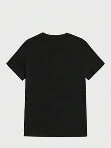 Soft And Comfortable Korean Style T-Shirt, Casual Wear, Black T-Shirt With "Jeff Buckley" Portrait And Signature Graphic, Comfortable And Casual Short Sleeve, Printed Cotton T-Shirt, 220 Grams, 100% Breathable Cotton - 黑色 - 查看 3