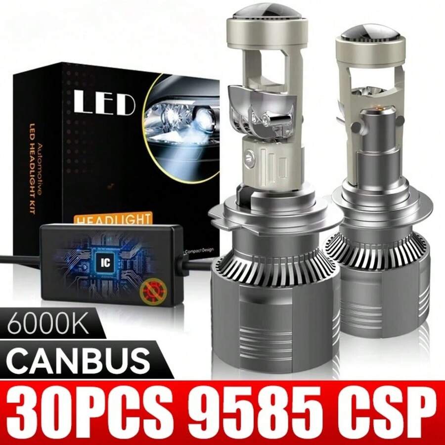 2 Bóng đèn pha ô tô H7 H4 H11 H9 9005 HB3 9006 HB4 LED thấu kính chiếu sáng xa/gần Canbus LHD Đèn sương mù mini 12V 6000K 24V - A - Xem 1