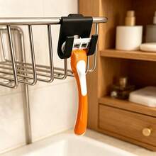 1/2pcs Wall-Mounted Manual Razor Storage Rack No Drill Bathroom PP Razor Holder Household Beard Brush Hanging Rack Dressing Table Desktop Ornament Display Stand - Storage Rack - View 3