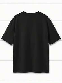 New Women's Fashion T-Shirt, With Graffiti Style Dice Print And California Lettering, Round Neck, Plus Size, Pure Cotton For Summer, Loose And Flattering, Local Delivery, Fashionable Casual Top, Casual Style, Round Neck, Slightly Stretchy. - 黑色 - 查看 3