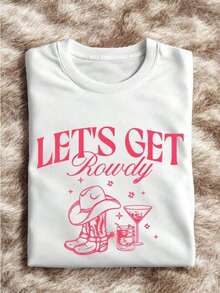 1 Piece Bachelorette Party T-Shirt "Last Rodeo", Nashville Bachelorette Party, Bridesmaid T-Shirt, Country Bachelorette Party T-Shirts, Cowgirl Bridal Party, "Let's Make Some Noise, My Last Rodeo" IT-3213Y2Y-Summer Clothes CA24180g 100% Cotton - 白色T卹,讓我們嗨起來! - 查看 11