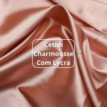 Tecido Cetim Charmousse Com Elastano Lycra 1,50m De Largura Cetim  Branco Vermelho Preto Barato Seda Anti Frizz - Marsala-25 - Visão 3