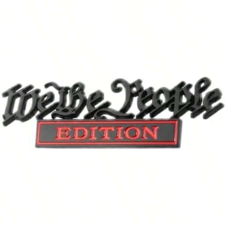 Classic We The People Edition Emblems, Full Metal Fender Badge Decal, 3D Sticker Decal Universal Bumper Personalized Decoration, Car Exterior Accessories For Car SUV Truck (Black Red) - Trắng - Xem 1
