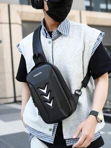 Anti-Theft Password Crossbody Bag For Men, Street Motorcycle Riding Backpack, Fashionable Portable Phone Storage Pouch - A - View 7