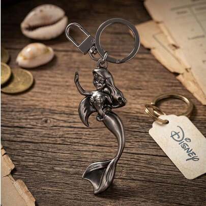 Monogram 1 móc khóa kim loại hợp kim hình Ariel chính hãng Disney, móc khóa nhân vật hoạt hình, đồ trang trí dễ thương sáng tạo cho túi xách, ba lô, điện thoại, ví, quà tặng sinh nhật cho bạn bè.