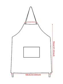 1pc Pocket Apron With Bow & Cherry Pattern, Waterproof & Oil-Resistant, Suitable For Kitchen, Household, Cooking, Catering Use - Multicolor - View 3