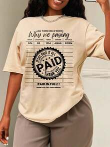 Women's Oversized Style, Jesus Paid It All, Christian T-Shirt Design, Worship T-Shirt, Direct-To-Film Print Christian T-Shirt, Guest Registration T-Shirt, Fashion Gift T-Shirt, Women's Oversized T-Shirt, Perfect For Holiday Parties Or As A Gift, Soft And Comfortable - 杏色 - 款式 3 - 查看 6