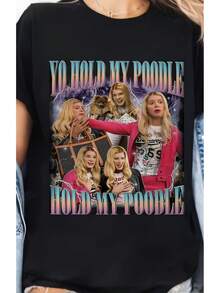 Camiseta Divertida para Hombre con la Frase de la Película "Hold My Poodle" (2004) - Parodia Gráfica de Kevin y Marcus Copeland, Camiseta de Manga Corta, Perfecta para Fanáticos de la Comedia Negra, Ropa Cómoda y Casual de Cultura Pop, Lavable a Máquina, Mercancía de Fans - Negro - Ver 7
