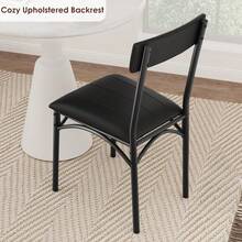 Metal And Wood Rectangular Table With 4 Upholstered Chairs,5 Piece Dining Table Set - Juego de dos sillas de comedor - Ver 10