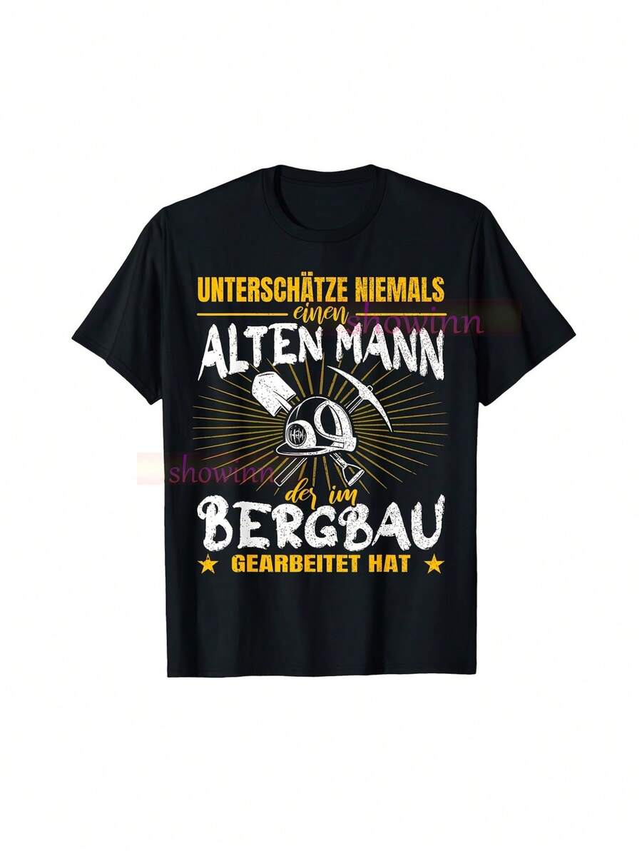 Men's Sommer Old Man Mining Mine Ruhrpott Under Tage Studs T-Shirt, Loose And Comfortable. - Back - View 1