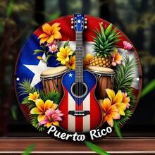 1pc Puerto Rican Music Themed Wooden Decorative Plaque, Tropical Style Wall Decor - Cartoon - View 7