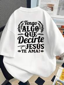 Te amo, tengo algo que decirte - Camiseta estampada| Camiseta Casual de Manga Corta y Cuello Redondo para Primavera/Verano, Ropa de Mujer Y2k - Blanco - Ver 2