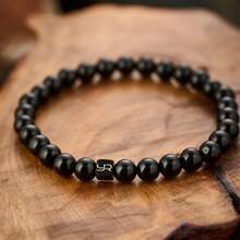 YOUNG&RICH YOUNG & RICH Men's Obsidian Bracelet, Natural Protective Stone Gift For Men, Healing Crystal Jewelry For Birthday/Anniversary Perfect Gift For Boyfriend - Black - View 11