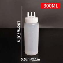 1/2pcs Multifunctional Kitchen Squeeze Bottles, 3-Hole Gradient Design, PE Material, Suitable For Sauces, Seasonings And Baking, Comes With White, Red And Amber Nozzles, Condiment Dispenser, Modern Kitchen Supplies, Transparent Material, Soy Sauce Squeeze Bottle - Multicolor - View 14
