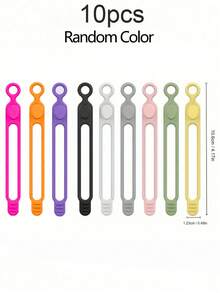 3/6/8/10pcs Silicone Cable Ties,Silicone Cable Management Ties,Reusable, Suitable For Headphones, Phone Chargers, Mice, Audio Equipment, Computers, Etc. (Random Colors) - Multicolor - View 11