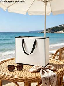 4pcs/1pc-Black Gift Bag, Paper Gift Bag With Ribbon Handle, Portable Paper Gift Bag With Handle, Birthday Gift Bag, Wedding Party Gift Bag, Suitable For Wedding Gifts (Bridesmaids), Neutral, Shopping Bag, White Gift Socks, Solid Color Gift Bag (4pcs/1pc) - B - View 6