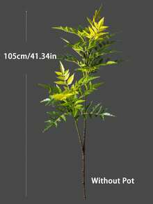 Kmitang 73-135cm 大型人造漆樹 仿真榕樹 高款南天竹植物 熱帶棕櫚葉 塑料漆樹假綠樹葉 用於居家室內外派對裝飾 不含盆 1件裝 - 綠色 - 查看 10