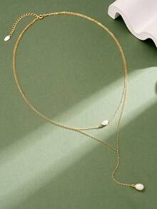 ORSA JEWELS 1件 925純銀 14K金 Y型珍珠鏈吊墜項鍊，天然珠寶，適合女性、男性，婚禮派對宴會禮物，生日 - BQN27 - 查看 7