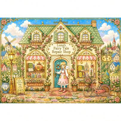 Dreamy Fairy Tale: Luna's Fairy Tale Reply Shop Coloring Book. Color While Exploring The World Of Fairy Tales, Featuring Various Different Fairy Tale Stories. 24 Pages Of Thick Paper, Rich Scenes, Cute And Comfortable Design, Clear Lines, Suitable For Coloring Practice And Parent-Child Activities. A Great Art Supply And Teaching Tool, Making It A Birthday Gift For Painting Enthusiasts, As Well As A Gift For Back-To-School Or Graduation Season.