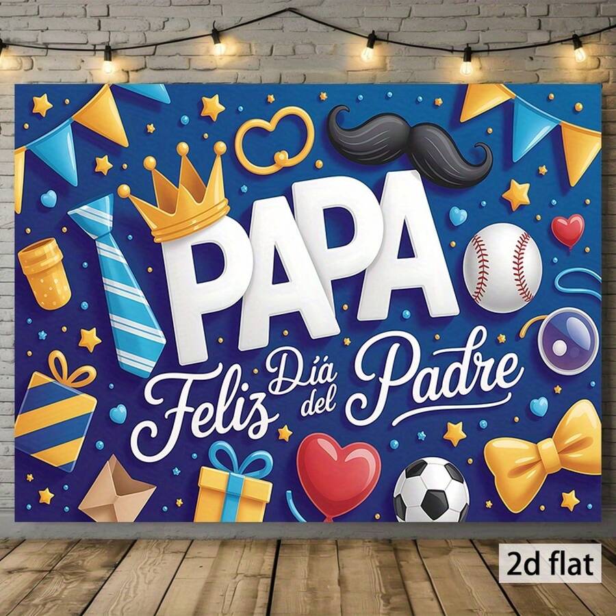 Party Banner 1pc, Happy Father's Day Papa! Multi Functional Background Banner, Suitable For Indoor And Outdoor Family Activities, Weddings, Birthdays, Home Decoration, Home & Room Décor, Wall Decorations, Party Backdrops, Photo Booth Backgrounds, Decorative Tapestries, Event Décor, Holiday Displays, Photography Props, Party Supplies, And Gift Ideas. - 多色的 - 查看 1
