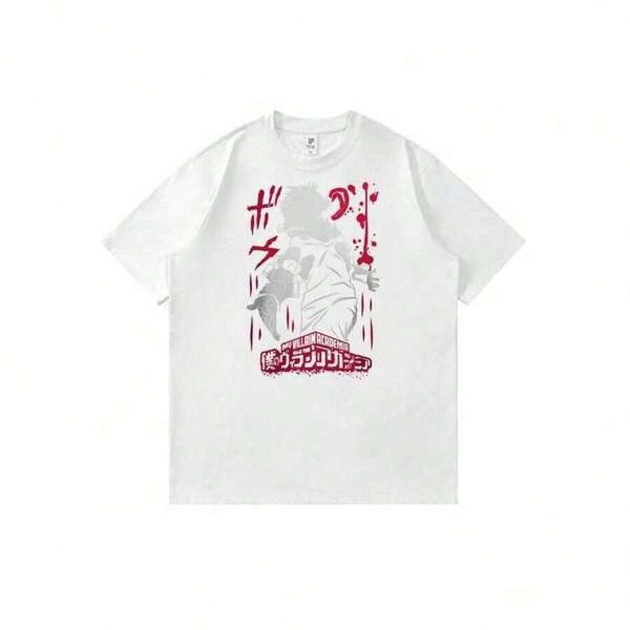 Nueva camiseta de manga corta 2026My-Heros-Academia-Tomura-Shigaraki-Villain-Art-In-A-Moment-Of-Emotional-Distress Trendyss Anime Cartoon Print T-Shirt Unisex Street Style Summer Casual Tops,Camiseta con estampado de anime japonés, regalo de San Valentín, estampado estilo K, estampado de cantante masculino joven, camiseta gráfica para mujer,Camiseta de moda para hombre - Blanco - Ver 1