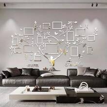 1pc Room Decor Acrylic Photo Frame Tree Branch Shape Mirror Wall Decoration, 2D Art Photo Frame Tree Shape, For Living Room Home Decor - Picture Frame - View 11