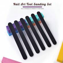 Bộ 6 dũa móng hai mặt và 6 khối đánh bóng móng 4 chiều, dụng cụ làm móng chuyên nghiệp để tạo hình, làm mịn và đánh bóng móng tự nhiên và móng acrylic. - Nhiều màu - Xem 8