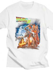 Women's T-Shirts Custom Back To The Future Tshirt For Men Women Short Sleeves Leisure T-Shirt Slim Fit 100 Cotton Tee Gift Idea - 白色 - 查看 1