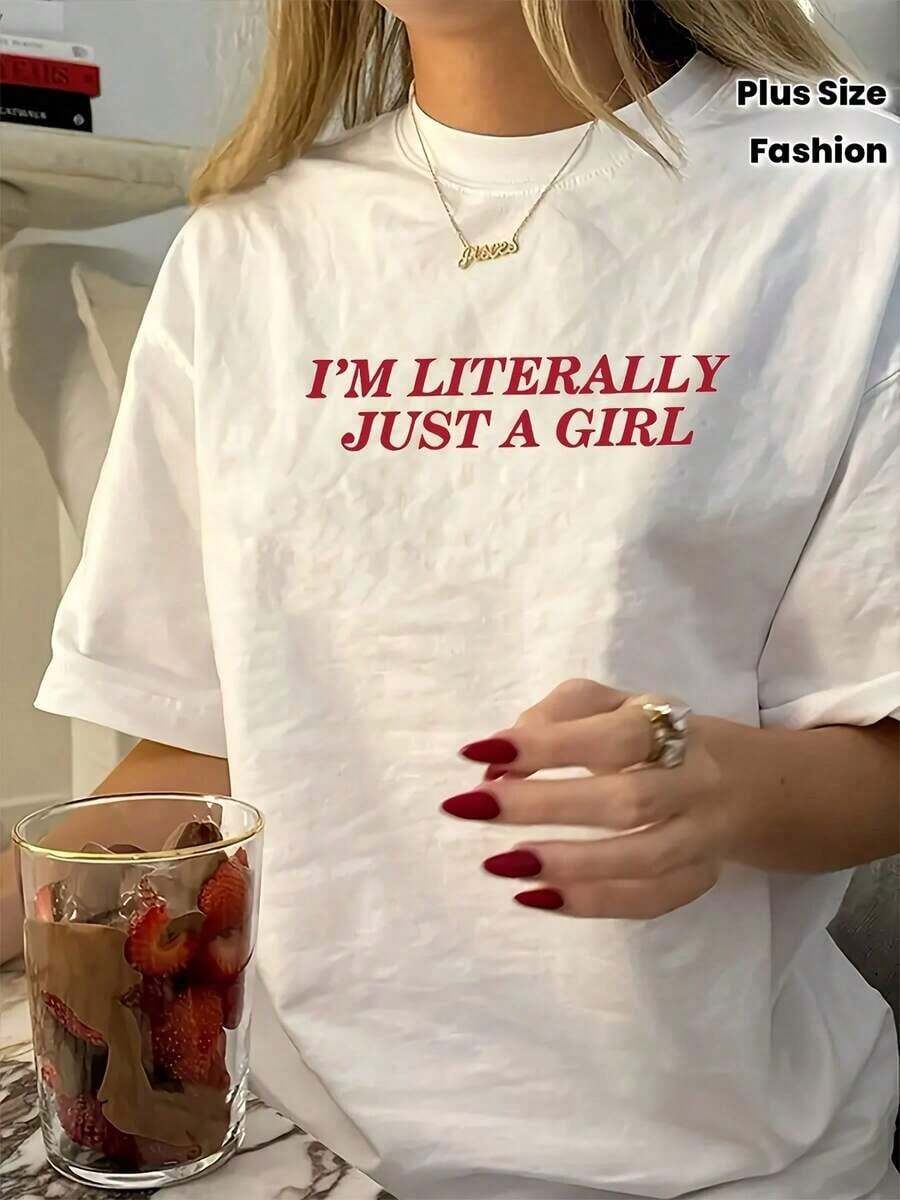 Solt, Camiseta de Verano de Manga Corta para Mujer, Estilo Igual, con Estampado Gráfico Moderno graphic - Blanco - Ver 1