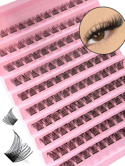 120pcs/Set Soft Natural Mink Fur False Eyelashes, DIY Eyelash Extension Clusters, Individual Fake Lashes