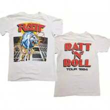 Camiseta Vintage Ratt, camiseta con gráfico de gira musical retro de 1984, regalo blanco para fanáticos - Blanco - Ver 1